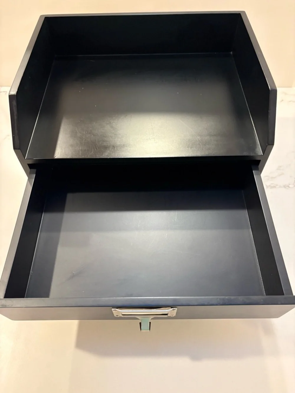 Pottery Barn Bedford Two Drawer Desk Organizer Black Office Storage Organization